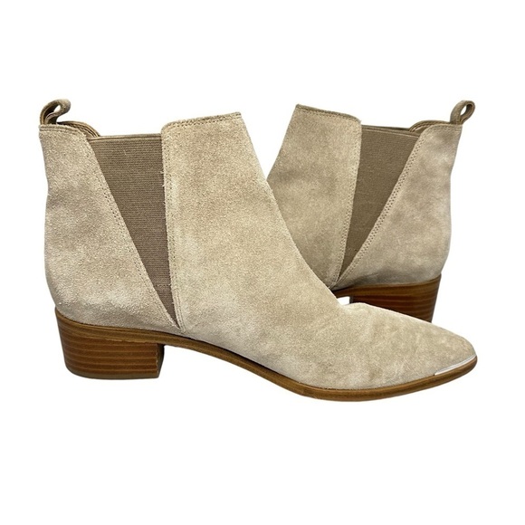 Marc Fisher Beige Yale Pointy‎ Toe Chelsea Suede Leather Women’s Bootie Size 8M - Picture 11 of 14